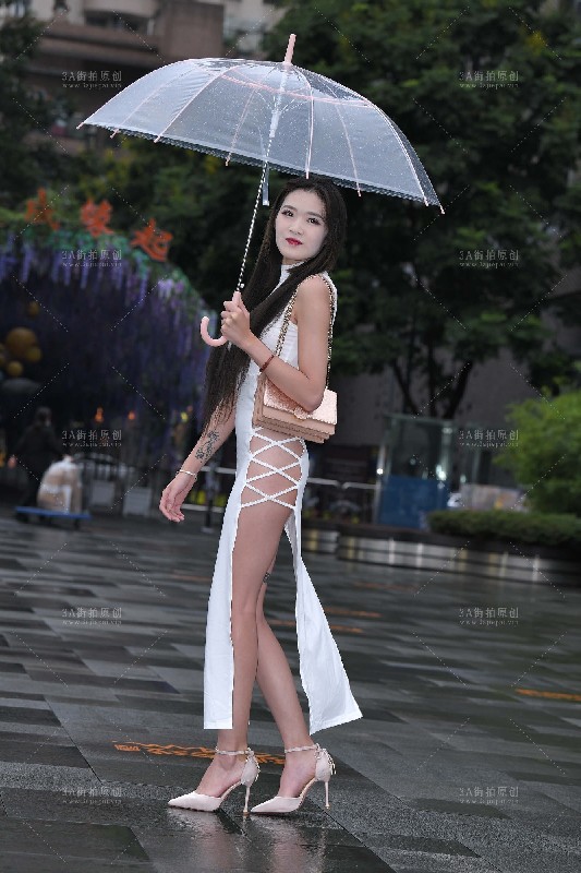 jx1419菲菲白开叉裙街拍原图+视频 21-08-26-324P