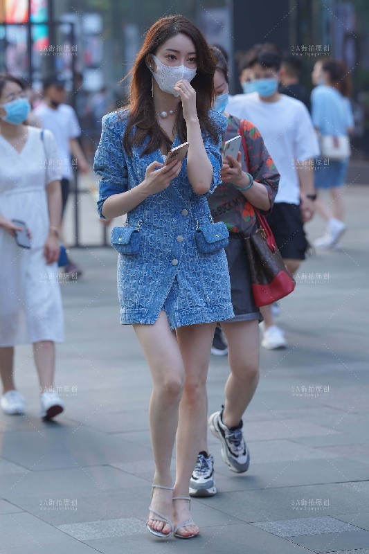 jx1720牛仔裙美女